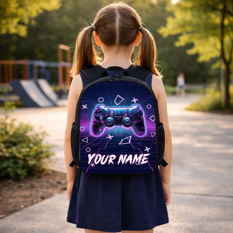 Neon Gamer Backpack With Name - Back To School Style Custom Backpack Neon Gamer Backpack With Name - Back To School Style Custom Backpack