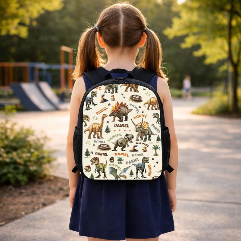 Personalized Dino Backpack - Jurassic Kids School Style Custom Backpack