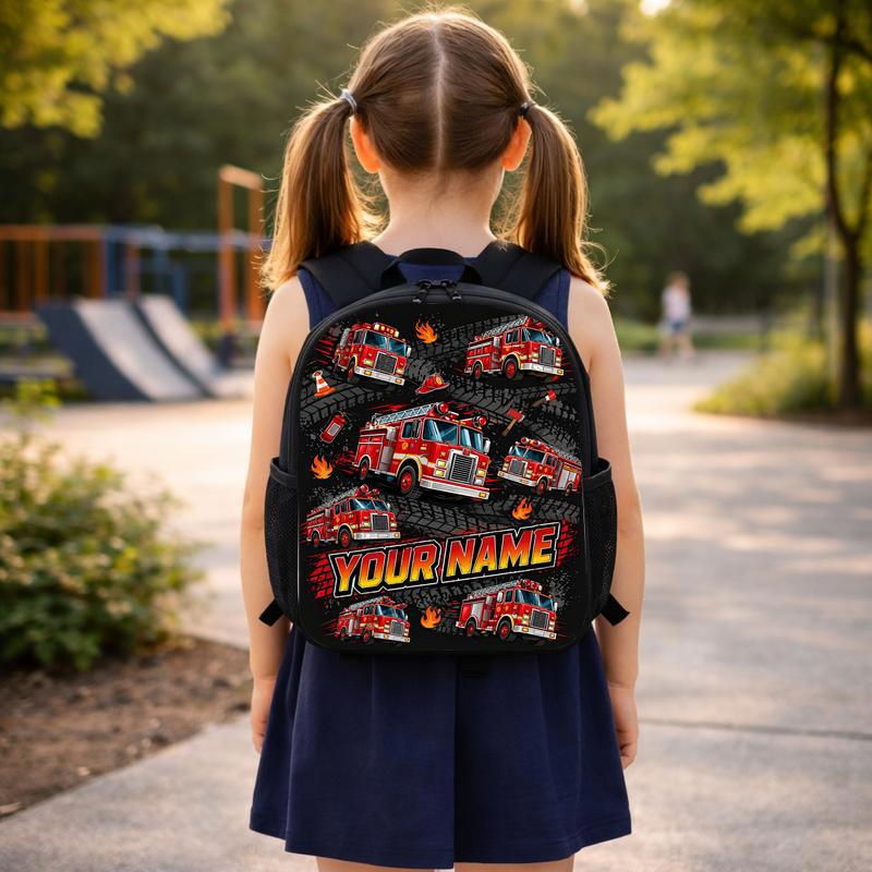 Personalized Fire Truck Backpack - Kids Back To School Custom Backpack Personalized Fire Truck Backpack - Kids Back To School Custom Backpack