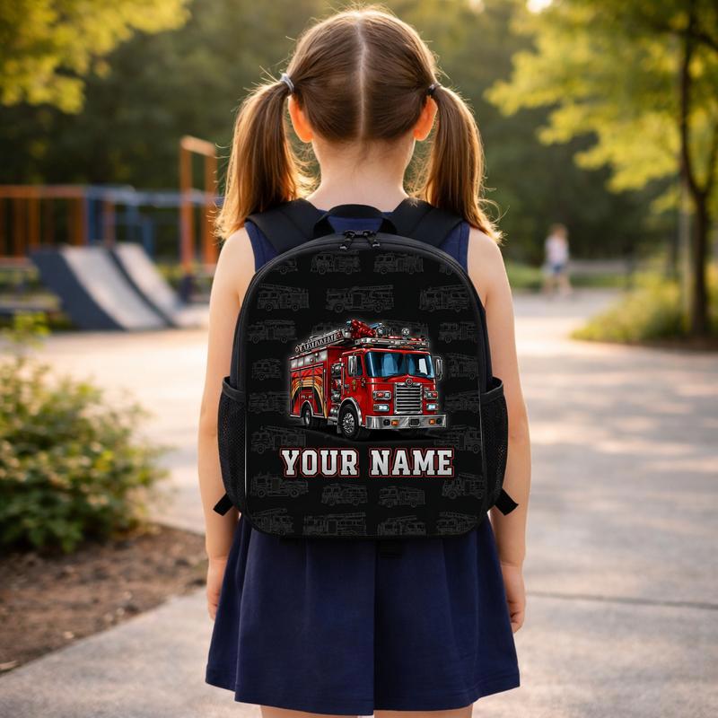 Personalized Fire Truck Backpack - Kids Custom Name Bag Custom Backpack Personalized Fire Truck Backpack - Kids Custom Name Bag Custom Backpack