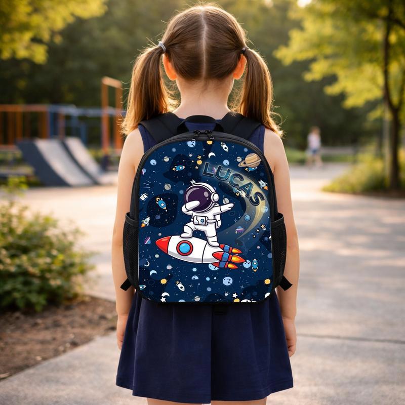 Personalized Kids Backpack - Astronaut Rocket Space Theme Custom Backpack Personalized Kids Backpack - Astronaut Rocket Space Theme Custom Backpack
