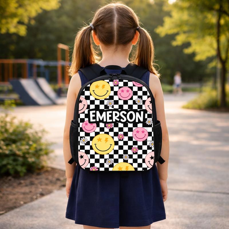 Personalized Kids Backpack - Custom Name Smiley School Bag Custom Backpack Personalized Kids Backpack - Custom Name Smiley School Bag Custom Backpack