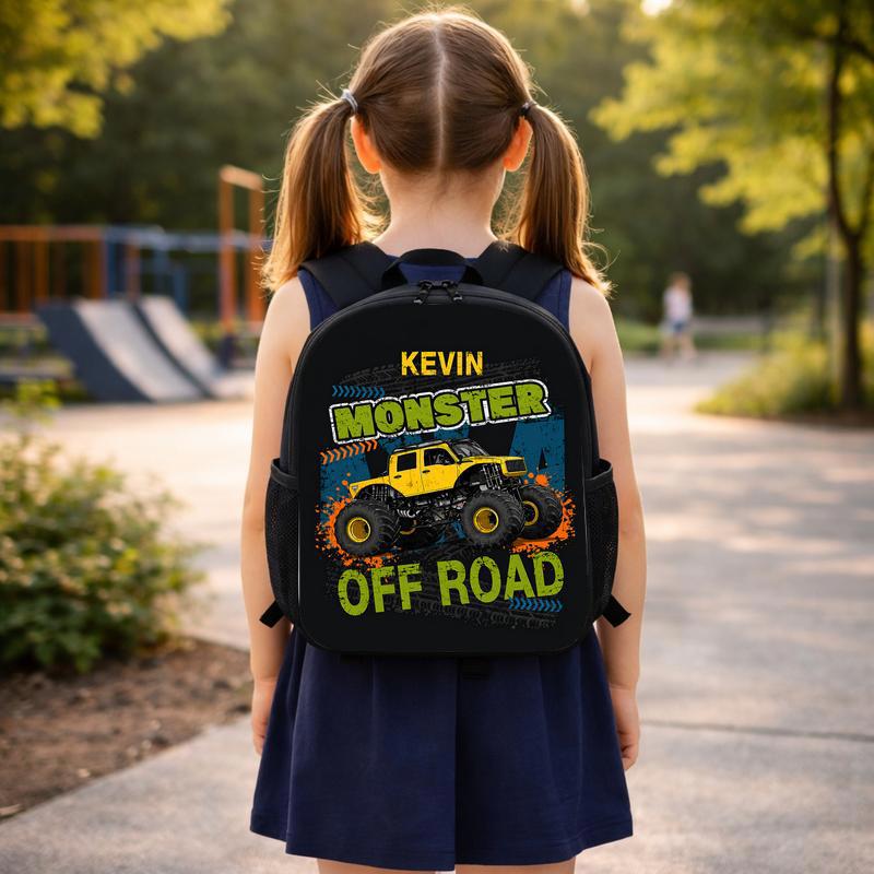 Personalized Monster Truck Backpack - Back To School Off Road Custom Backpack