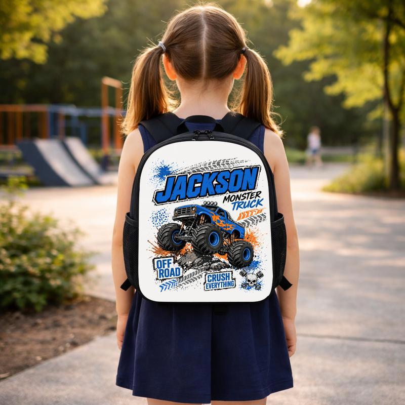 Personalized Monster Truck School Backpack - Kids Name Off Road Custom Backpack Personalized Monster Truck School Backpack - Kids Name Off Road Custom Backpack
