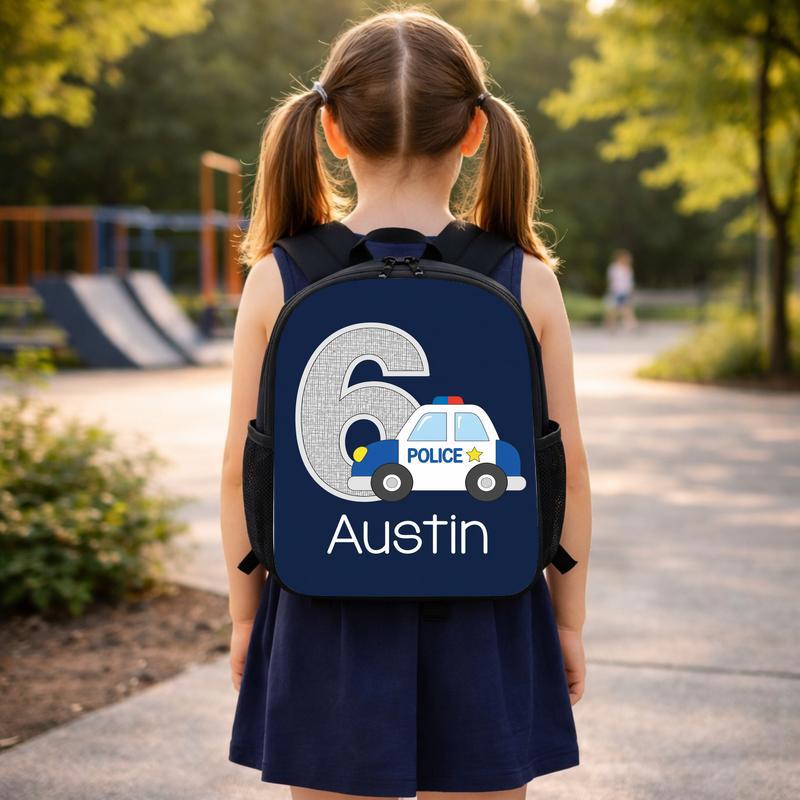 Personalized Police Backpack - Custom Age Back To School Kids Custom Backpack Personalized Police Backpack - Custom Age Back To School Kids Custom Backpack