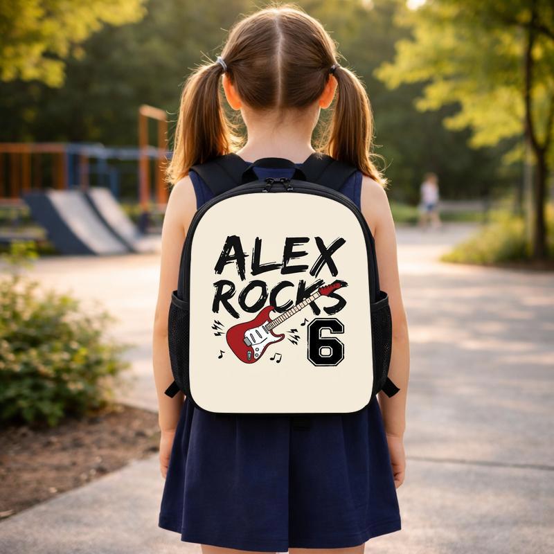 Personalized Rockstar Backpack For Kids With Name & Age Custom Backpack