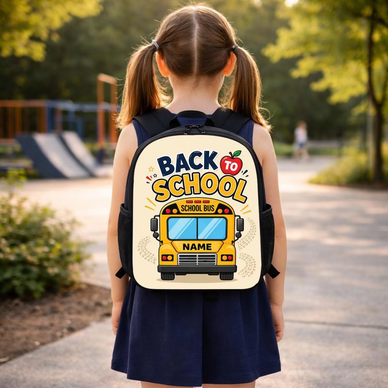 Personalized School Bus Backpack - Happy Back To School Kids Custom Backpack Personalized School Bus Backpack - Happy Back To School Kids Custom Backpack