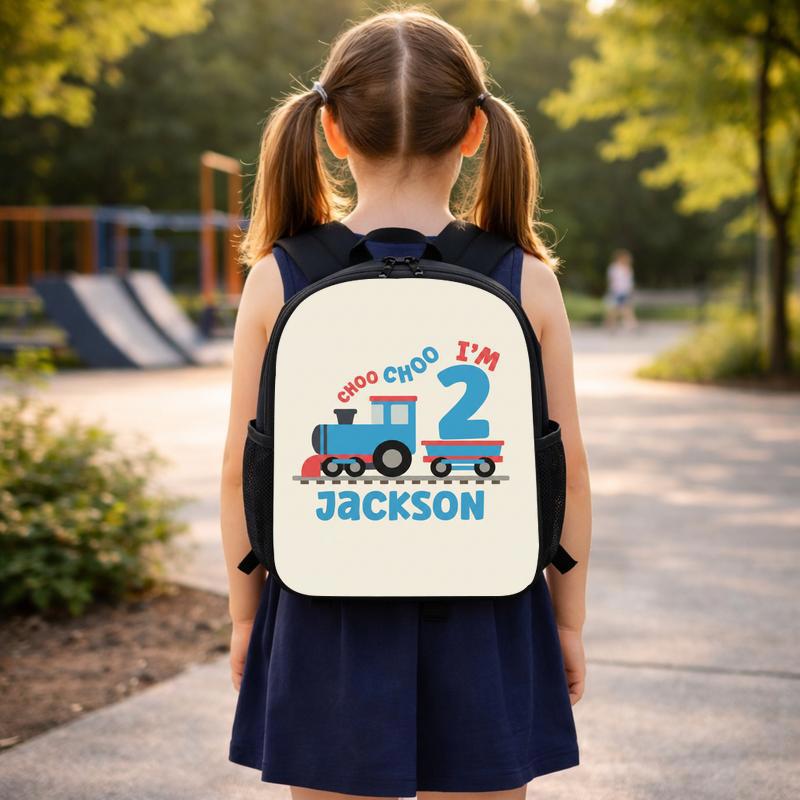 Personalized Train School Backpack - Choo Choo I'm 2 Boy Custom Backpack Personalized Train School Backpack - Choo Choo I'm 2 Boy Custom Backpack