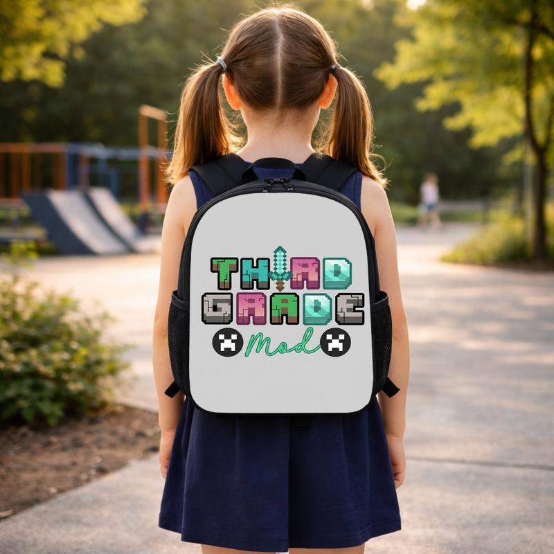 Pixel Gamer School Backpack - Ready For Next Level Custom Backpack