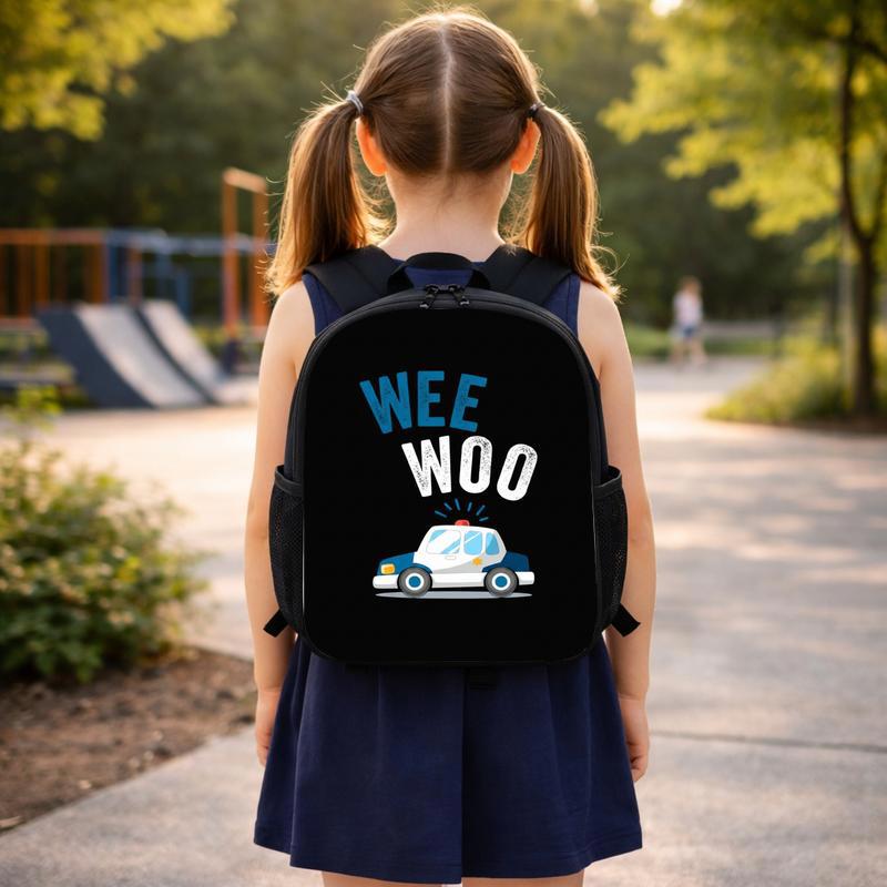 Police Backpack Kids - Wee Woo Back To School Fun Design Custom Backpack Police Backpack Kids - Wee Woo Back To School Fun Design Custom Backpack