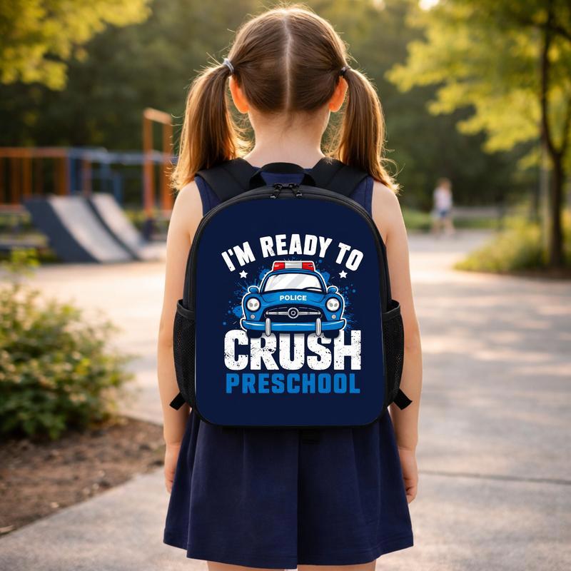 Police Car Backpack Kids - Ready To Crush Preschool Back To School Custom Backpack Police Car Backpack Kids - Ready To Crush Preschool Back To School Custom Backpack
