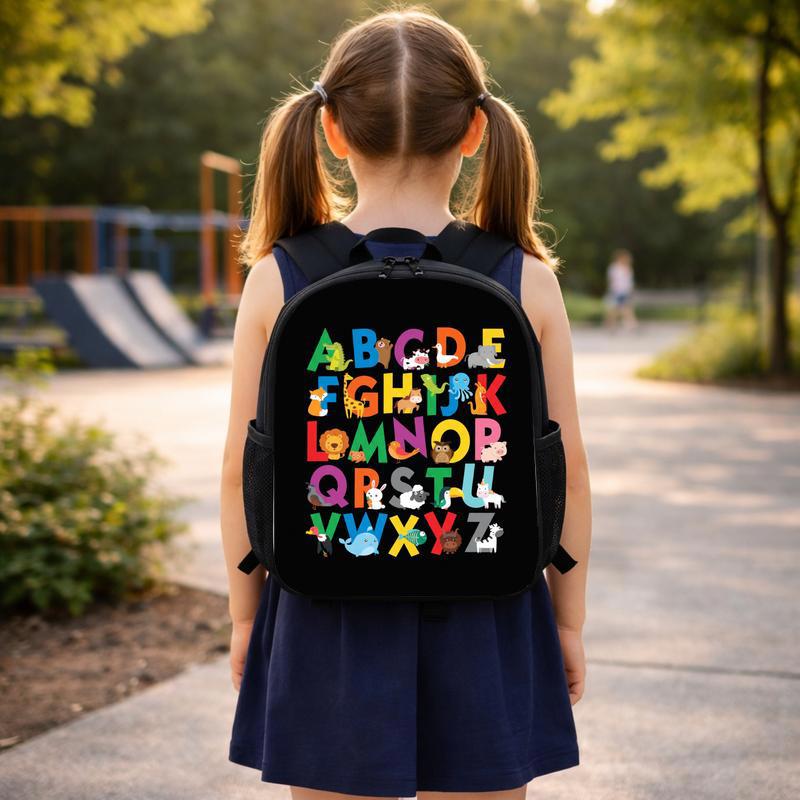 Preschool Backpack - Cute A To Z Animals Learning Kids Design Custom Backpack