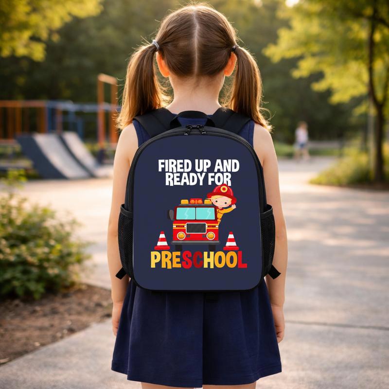 Preschool Fire Truck Backpack - Fired Up Back To School Kids Custom Backpack Preschool Fire Truck Backpack - Fired Up Back To School Kids Custom Backpack