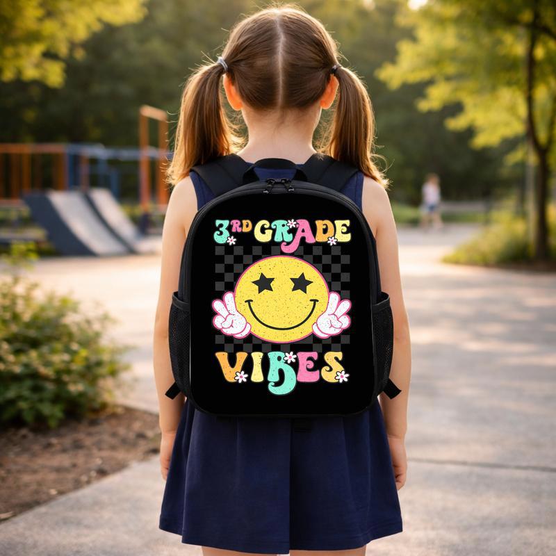 3rd Grade Retro Smiley Back To School Backpack For Students Custom Backpack