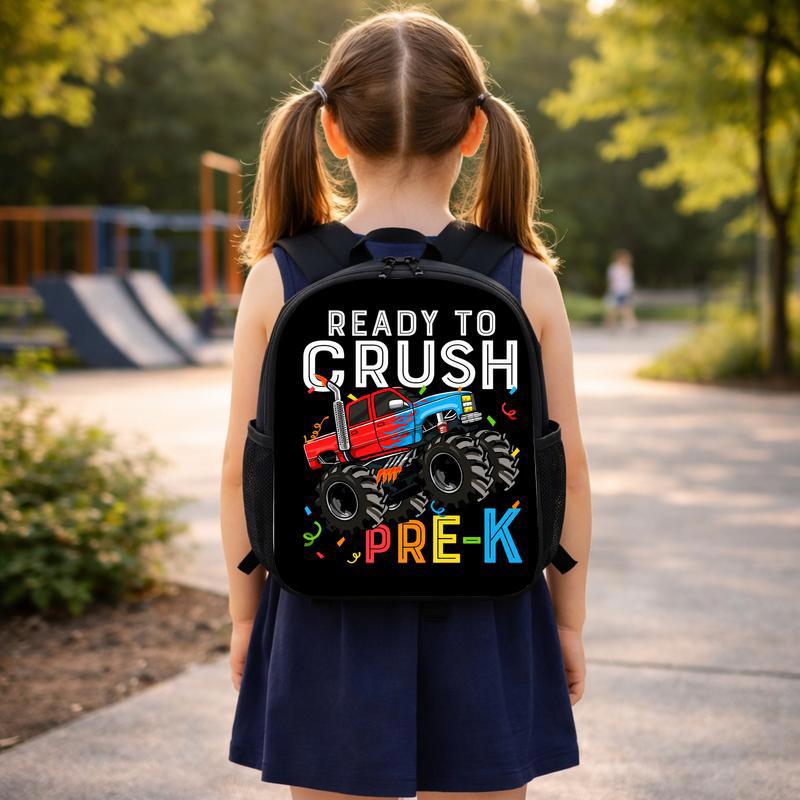 Ready To Crush Pre-K Backpack For Boys - Monster Truck Back To School Custom Backpack Ready To Crush Pre-K Backpack For Boys - Monster Truck Back To School Custom Backpack