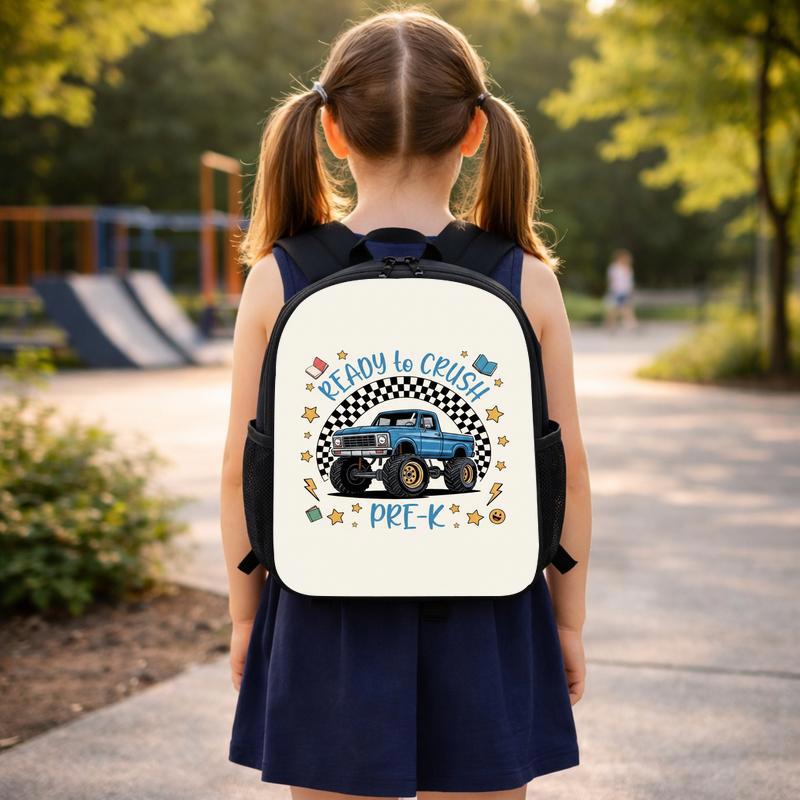 Ready To Crush Pre-K Backpack - Kids Monster Truck Theme Custom Backpack