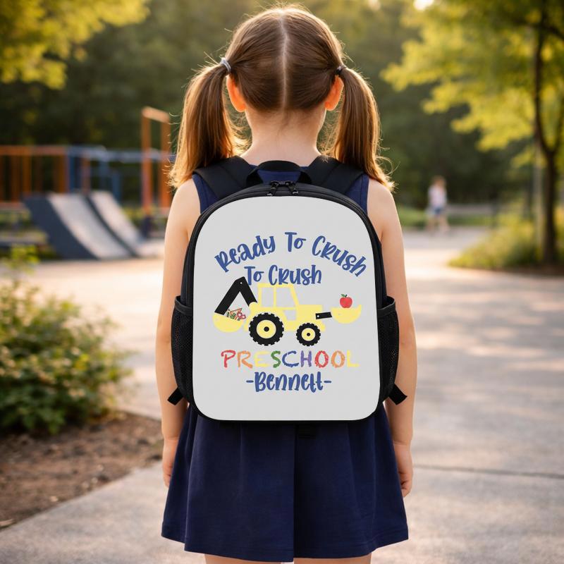Ready To Crush Preschool Backpack For Boys - Custom Name Construction Theme Custom Backpack Ready To Crush Preschool Backpack For Boys - Custom Name Construction Theme Custom Backpack