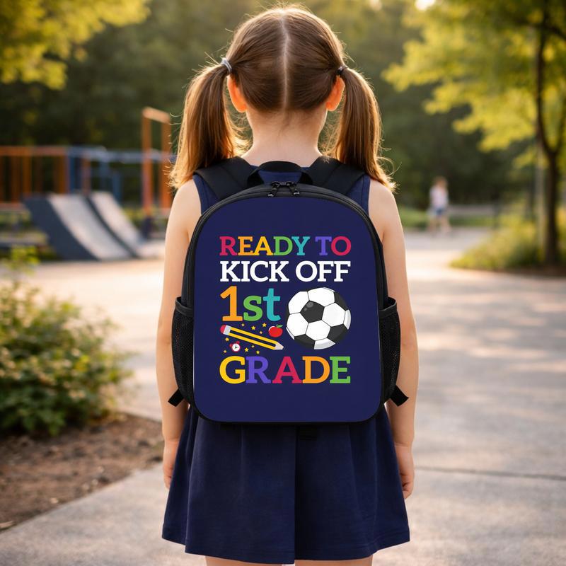 Ready To Kick Off 1st Grade - Soccer Backpack For Kids Custom Backpack Ready To Kick Off 1st Grade - Soccer Backpack For Kids Custom Backpack