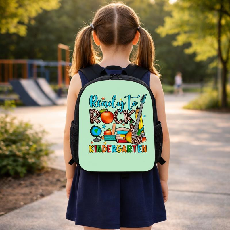 Ready To Rock Kindergarten Backpack - Cute School Icons Custom Backpack