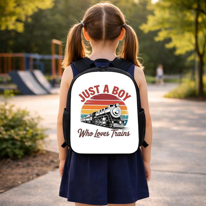 Retro Train Kids Backpack - Vintage Sunset Train Design Custom Backpack Retro Train Kids Backpack - Vintage Sunset Train Design Custom Backpack
