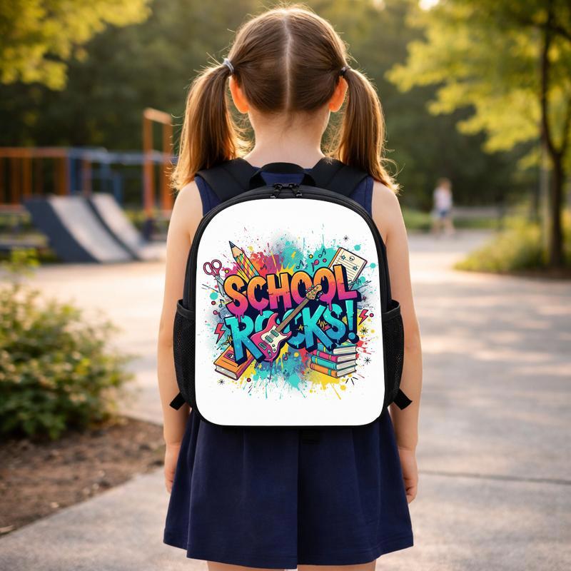 School Rock N Roll Backpack For Kids - Music Lover Style Custom Backpack