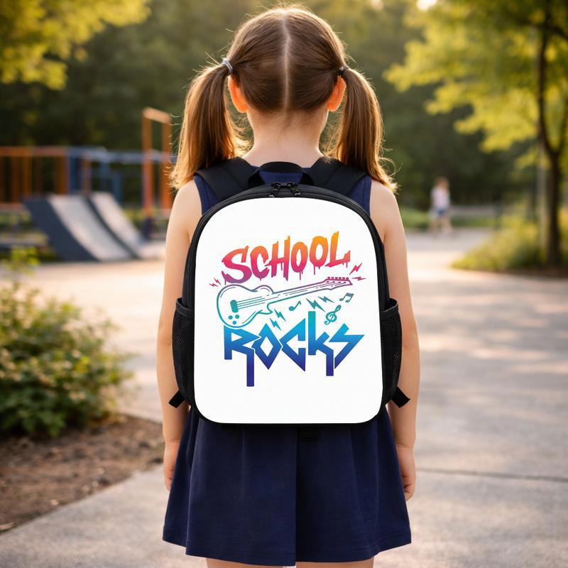 School Rocks Backpack - Guitar Design For Cool Students Custom Backpack School Rocks Backpack - Guitar Design For Cool Students Custom Backpack