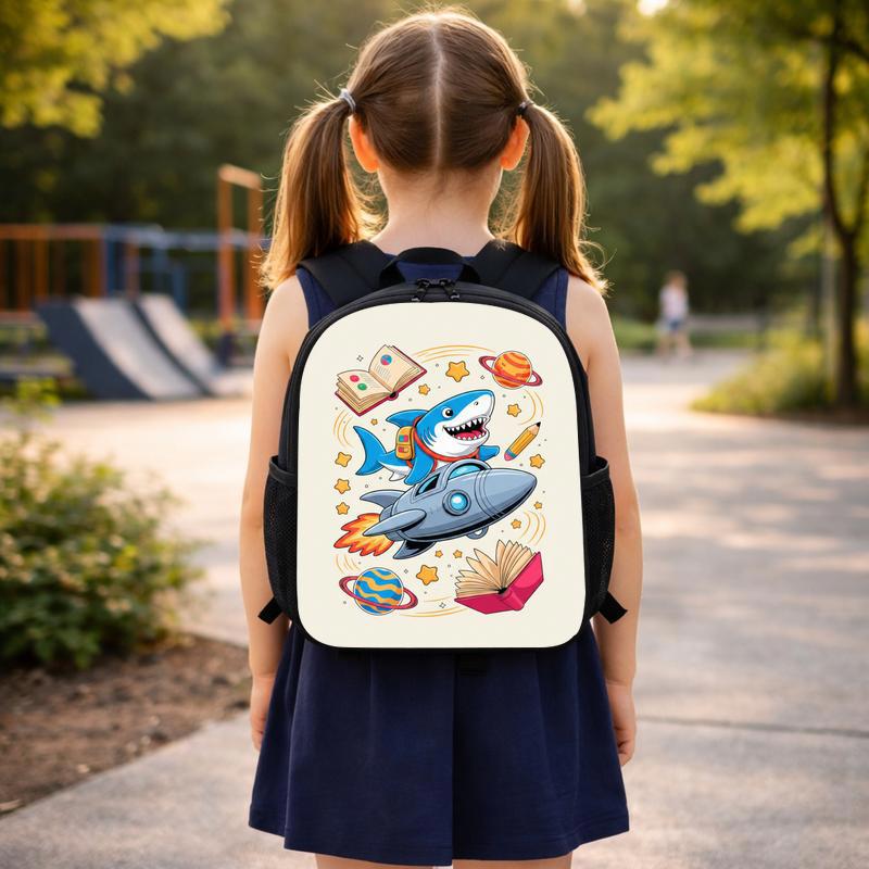 Shark Rocket Backpack Kids - Back To School Fun Design Custom Backpack