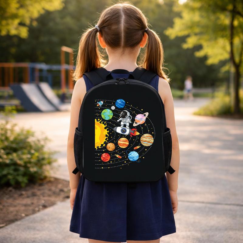 Space School Backpack Kids - Astronaut Solar System Planets Custom Backpack