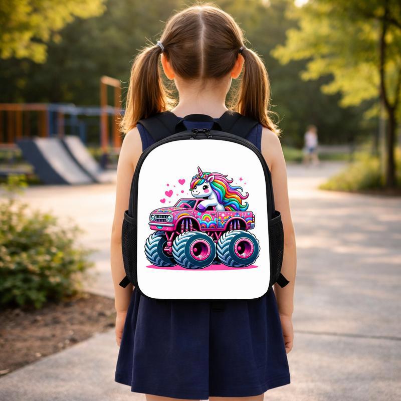 Unicorn Monster Truck Backpack - Cute Girls Back To School Custom Backpack Unicorn Monster Truck Backpack - Cute Girls Back To School Custom Backpack