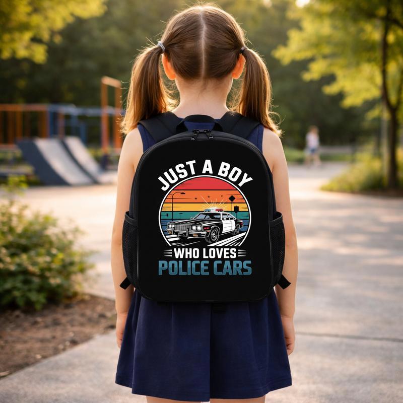 Vintage Police Backpack For Boys - Kids Back To School Car Lover Custom Backpack Vintage Police Backpack For Boys - Kids Back To School Car Lover Custom Backpack