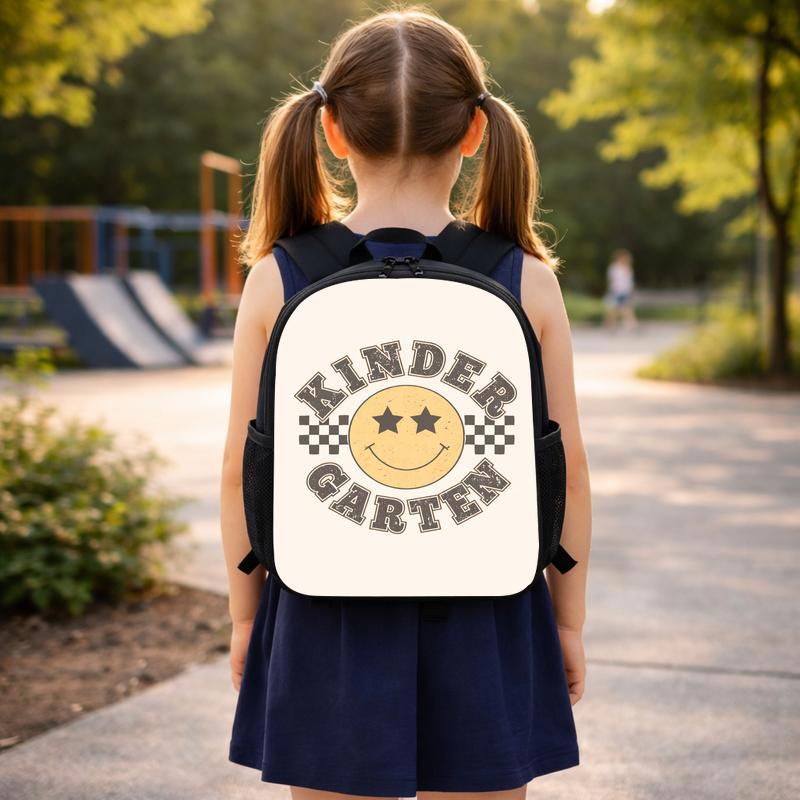 Vintage Smiley Kindergarten Backpack For Boys Girls Custom Backpack