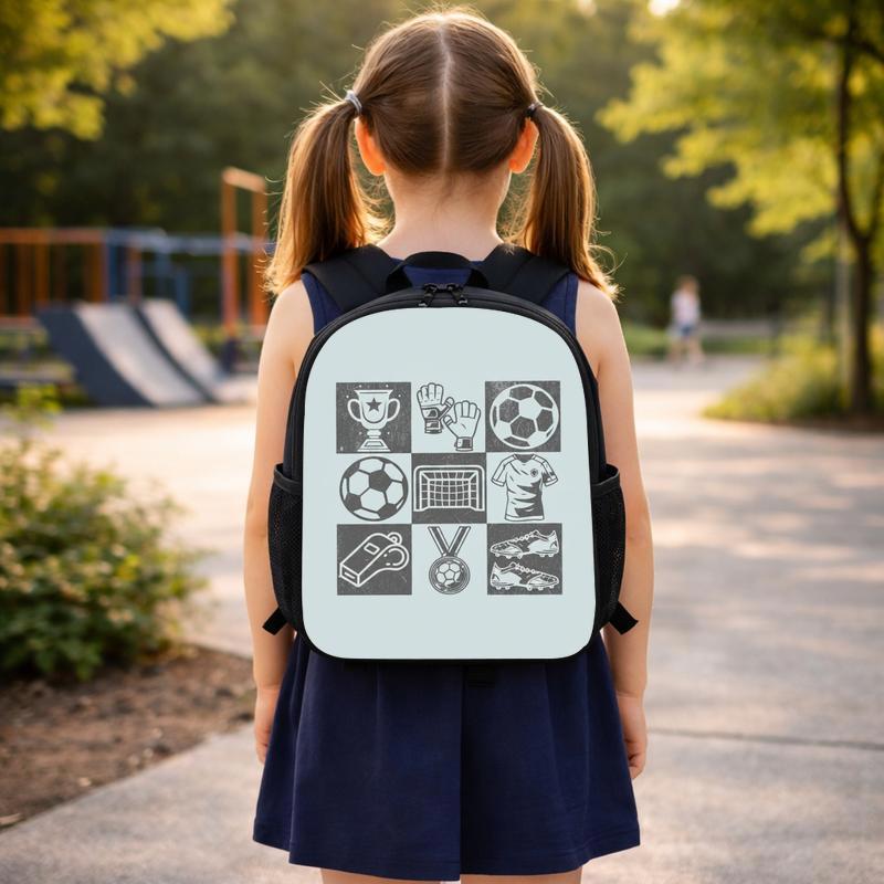 Vintage Soccer Pattern Backpack - Sports Kids School Style Custom Backpack
