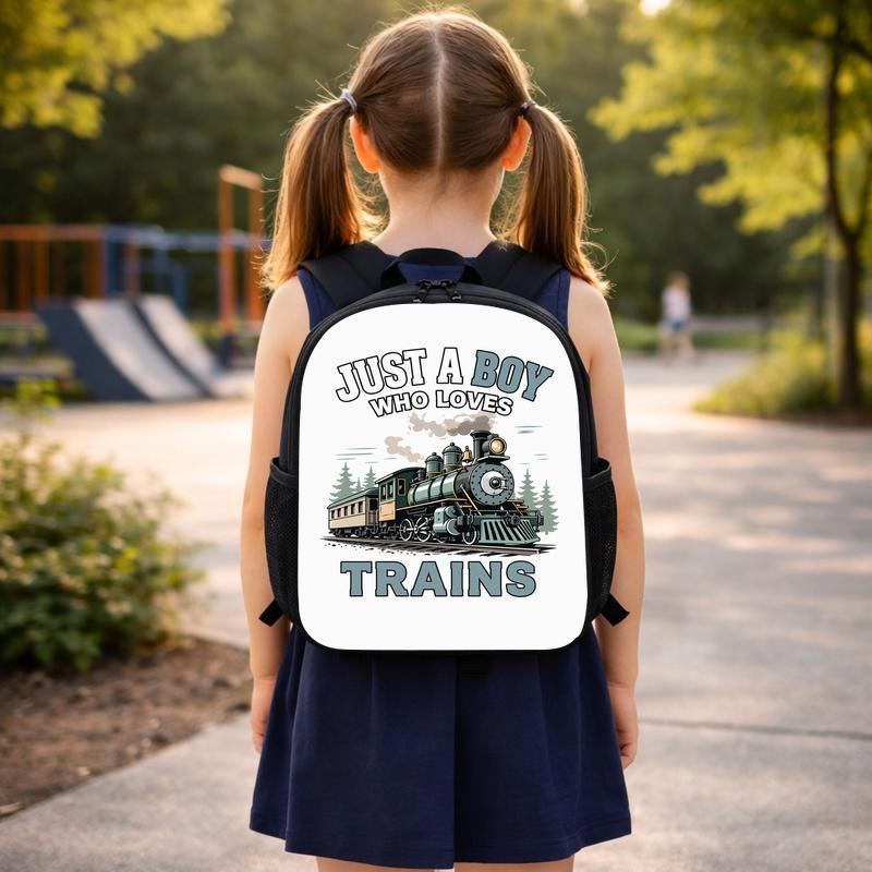 Vintage Train Kids Backpack - Boy Who Loves Trains Gift Custom Backpack