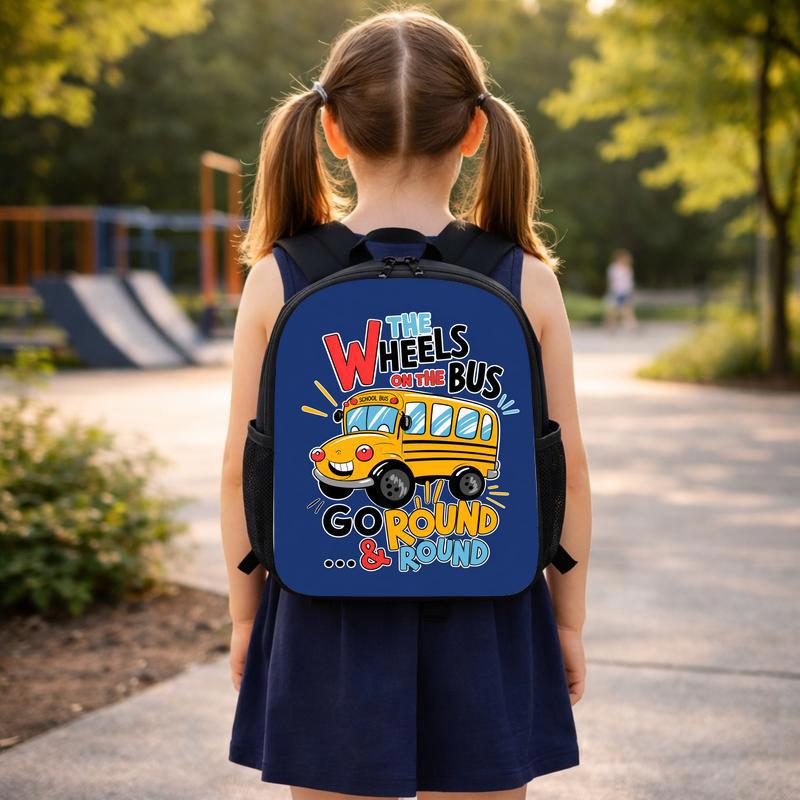 Wheels On The Bus Backpack - Fun Back To School Kids Custom Backpack Wheels On The Bus Backpack - Fun Back To School Kids Custom Backpack