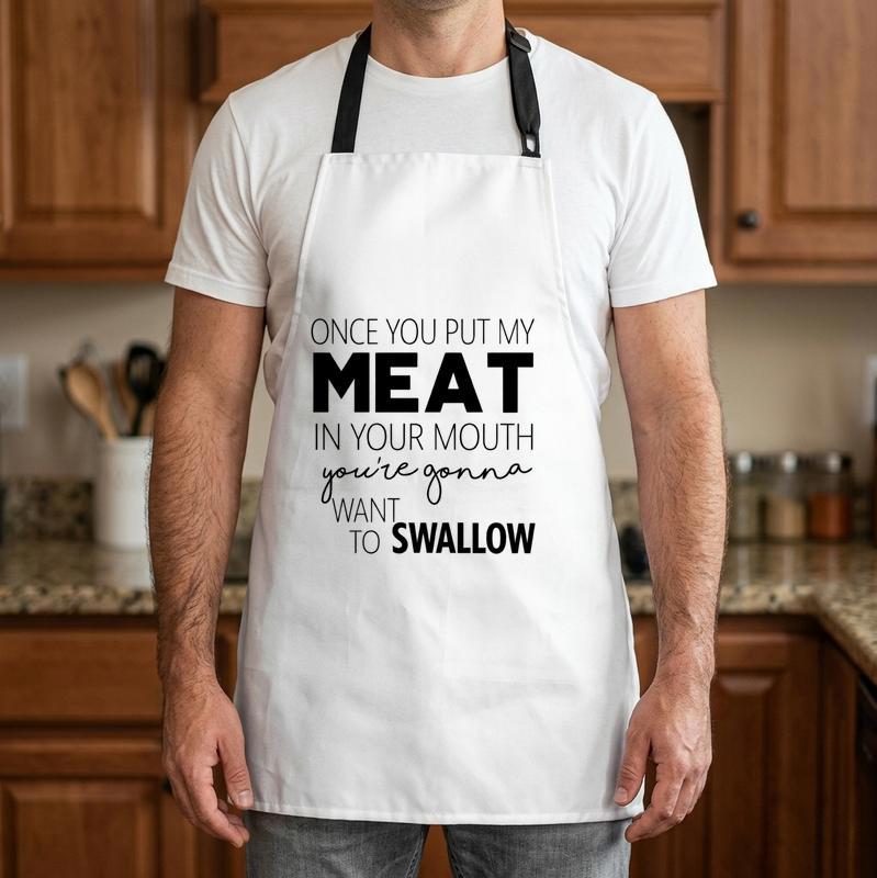 Smile with Every Meal - Dad's Funny Quote Cooking Apron - Father's Day Fun