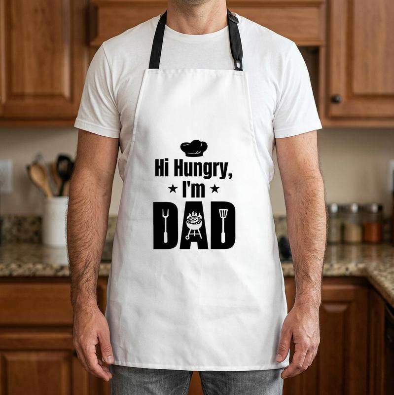 "Hi Hungry, I'm Dad" Funny Grilling Apron Gift For Dad - Father's Day Fun