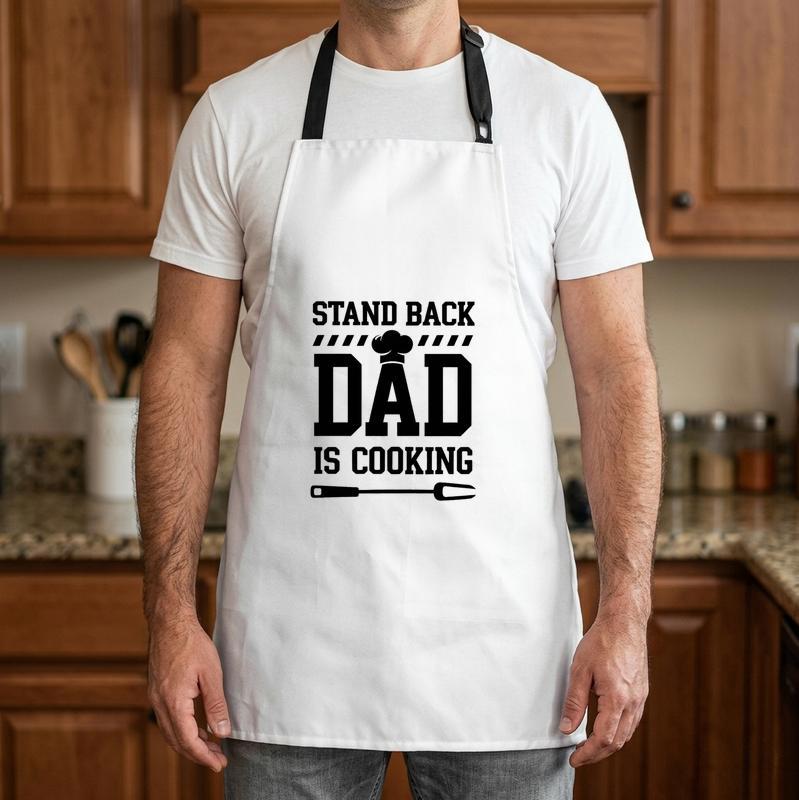 Stand Back! Dad's Cooking Funny Grilling Apron Gift for Him - Father's Day Fun