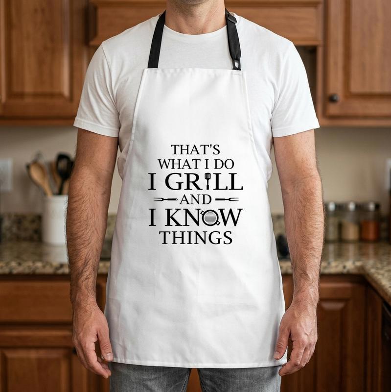 The Man Who Knows Everything - Funny BBQ Grilling Apron - Father's Day Fun