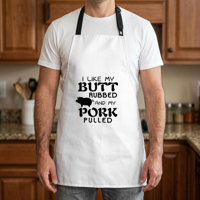Pork Pulled BBQ Humor Apron for the Best Dad Chef - Father's Day Fun