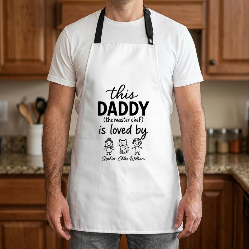 Hand-Picked for Dad - Personalized Apron with Kids' Names - Father's Day Fun