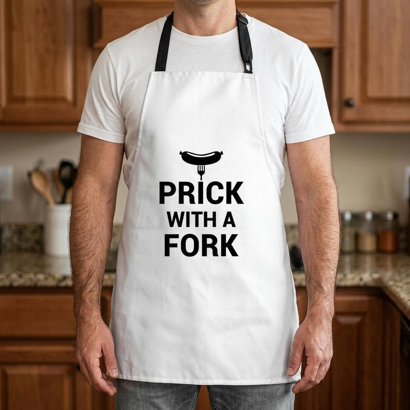 Humorous Waterproof Prick With a Fork Novelty Cooking Apron - Father's Day Fun