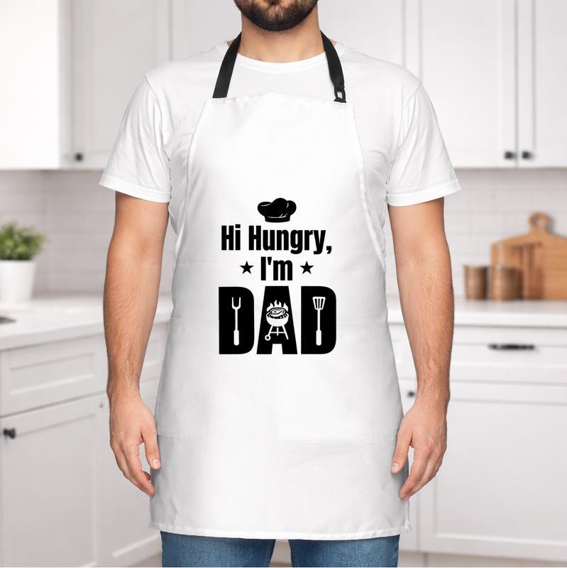 "Hi Hungry, I'm Dad" Funny Grilling Apron Gift For Dad