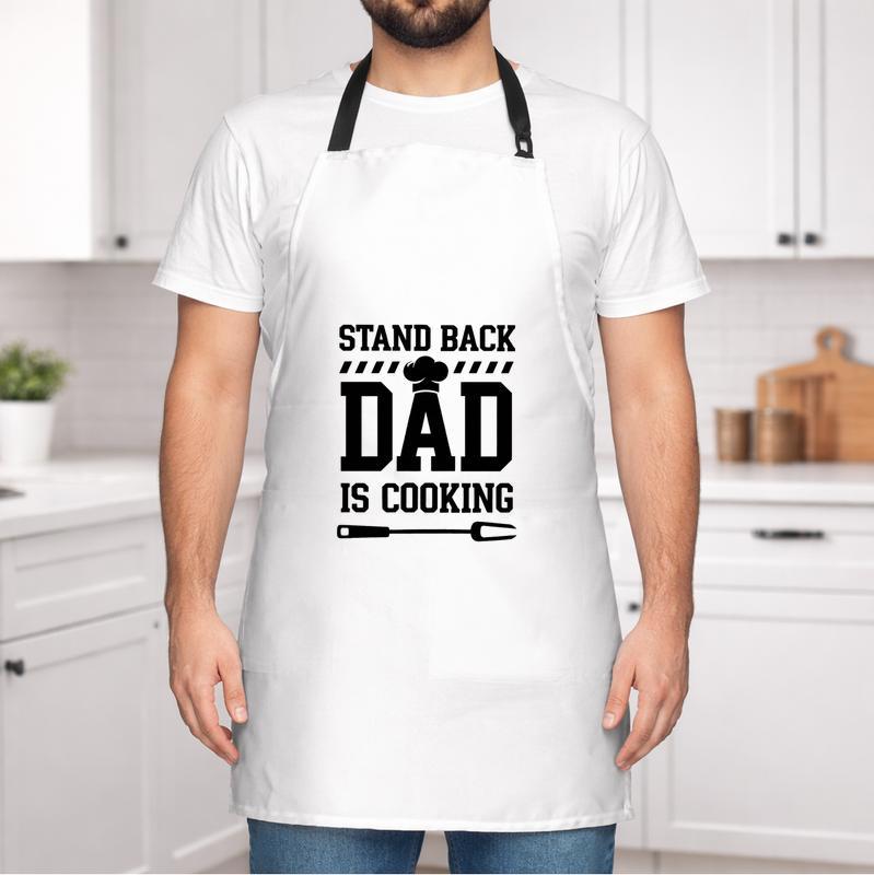 Stand Back! Dad's Cooking Funny Grilling Apron Gift for Him