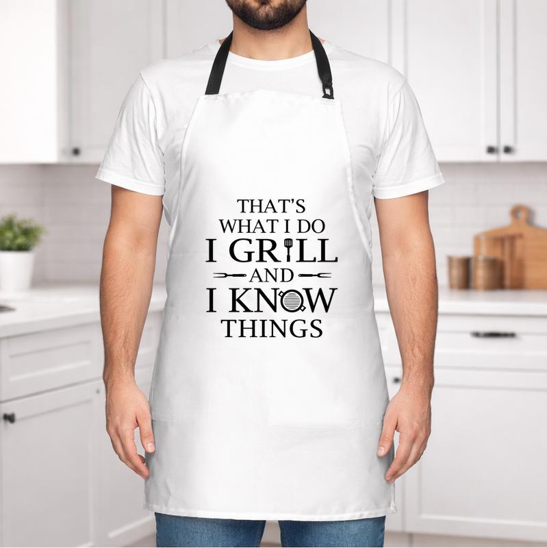 The Man Who Knows Everything - Funny BBQ Grilling Apron