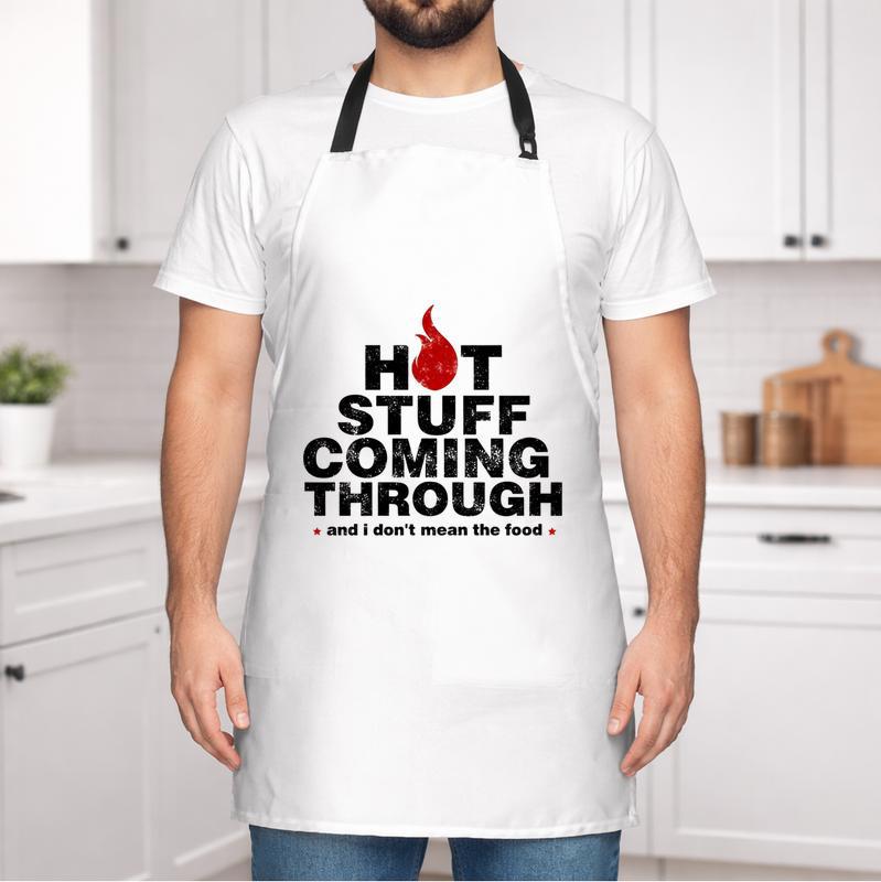 Gift for the Sizzling Chef - Dad's Punny "Hot Stuff" BBQ Apron Gift for the Sizzling Chef - Dad's Punny "Hot Stuff" BBQ Apron