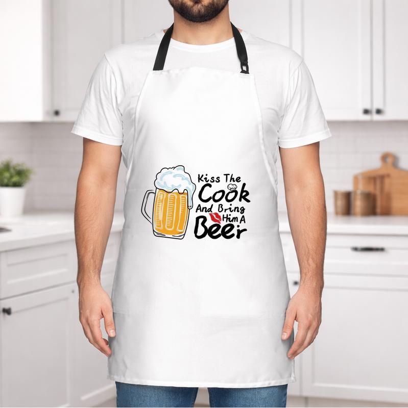 Dad's Beer & BBQ Essential - Funny Kiss the Cook Apron