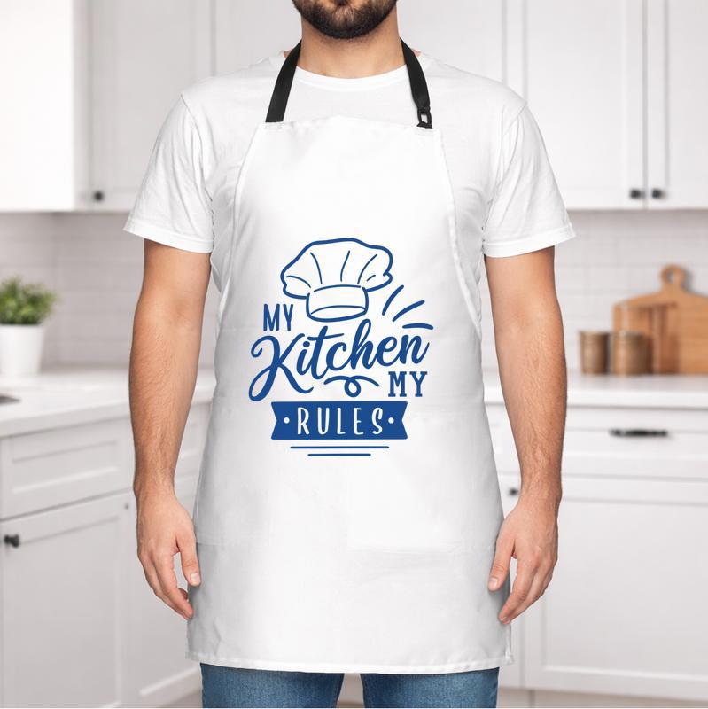 Chef Dad's Kitchen, His Rules - Funny Statement Cooking Apron