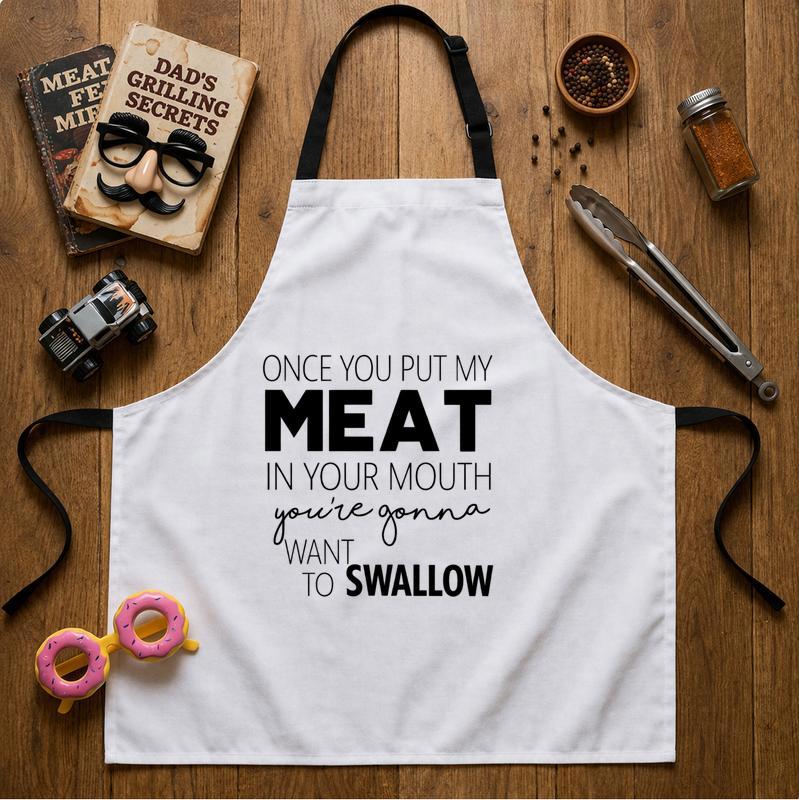 Smile with Every Meal - Dad's Funny Quote Cooking Apron Smile with Every Meal - Dad's Funny Quote Cooking Apron