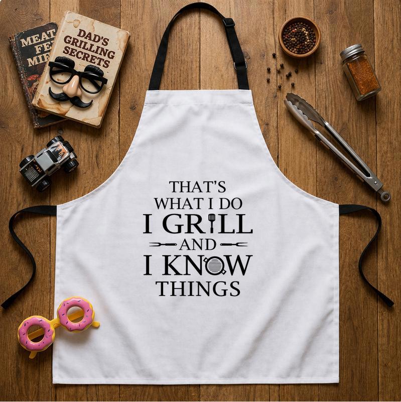 The Man Who Knows Everything - Funny BBQ Grilling Apron
