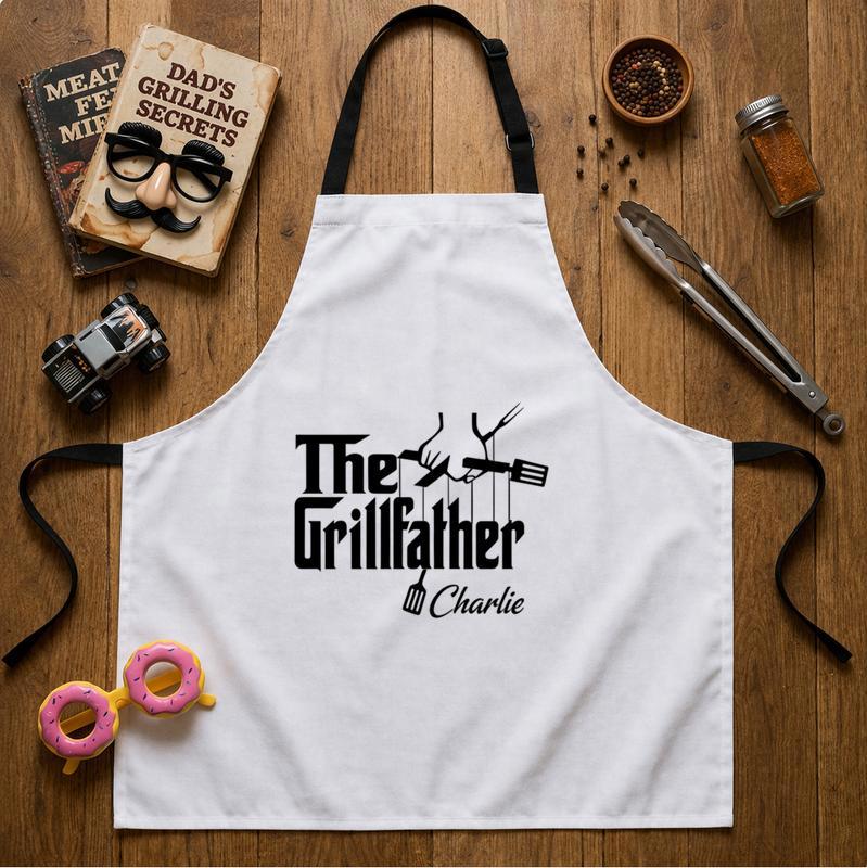 Legendary Grillfather Personalized Chef Apron for Dad